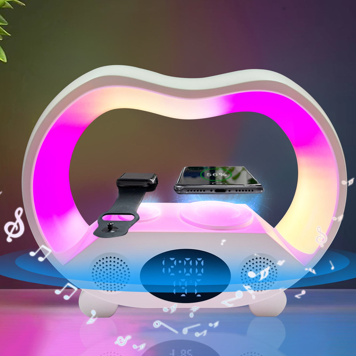 LED Table Lamp With Wireless Charging And Bluetooth Speaker - Image 5