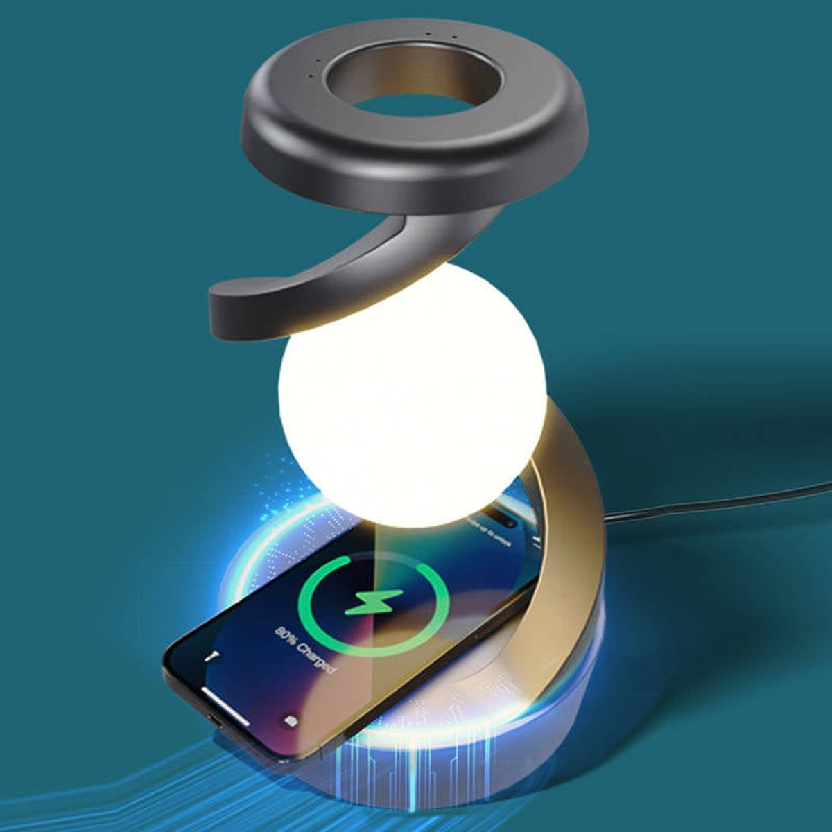 Levitating Moon Lamp With Wireless Charging Base - Image 1