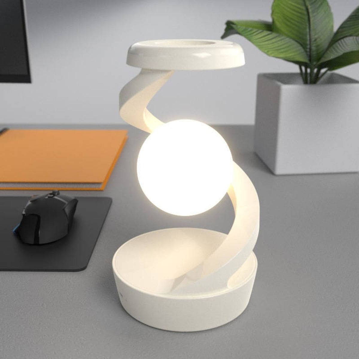 Levitating Moon Lamp With Wireless Charging Base - Image 7