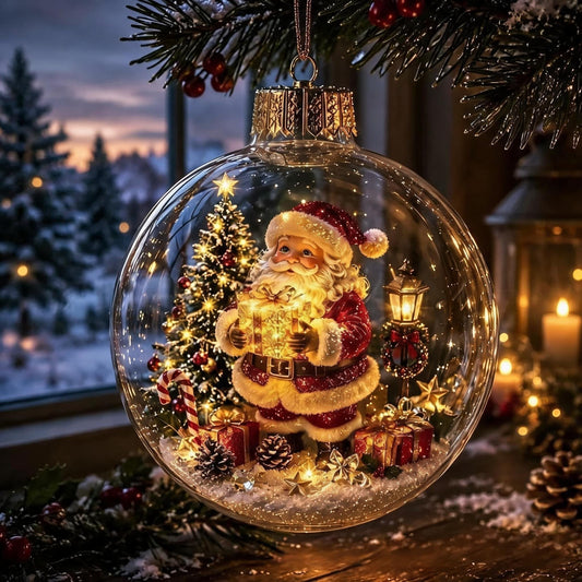 Light Up Glass Ball Christmas Ornament - Image 1