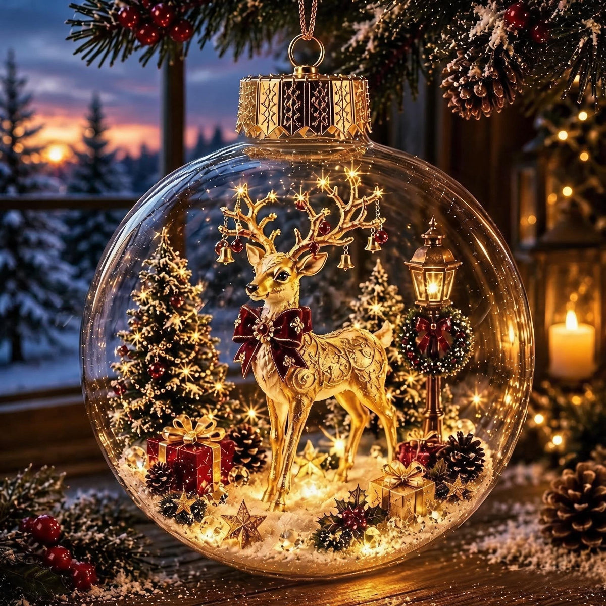 Light Up Glass Ball Christmas Ornament - Image 3