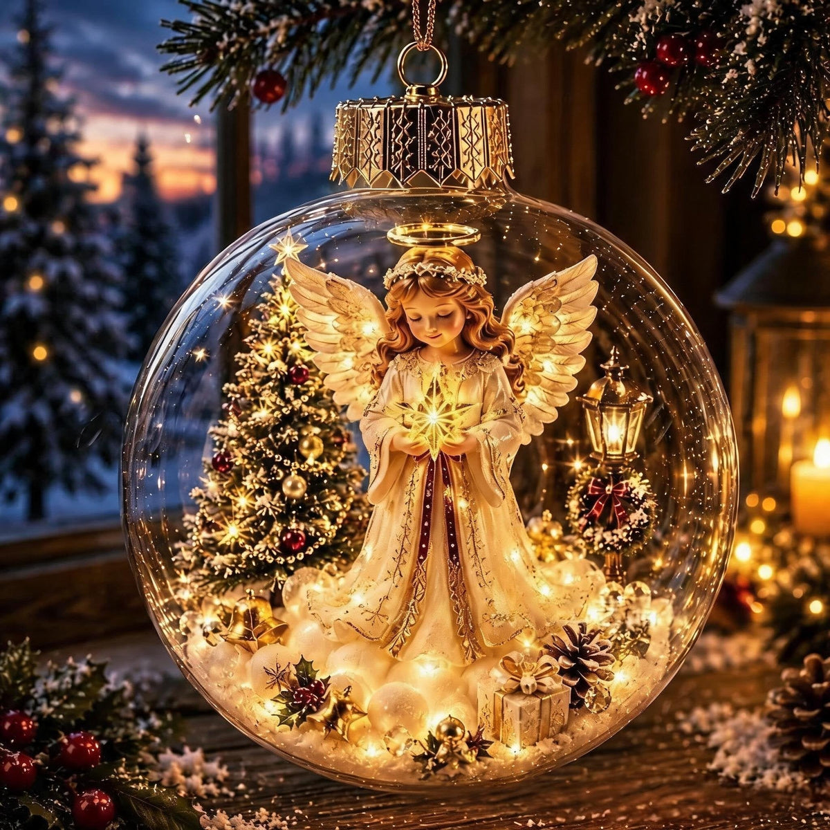 Light Up Glass Ball Christmas Ornament - Image 4