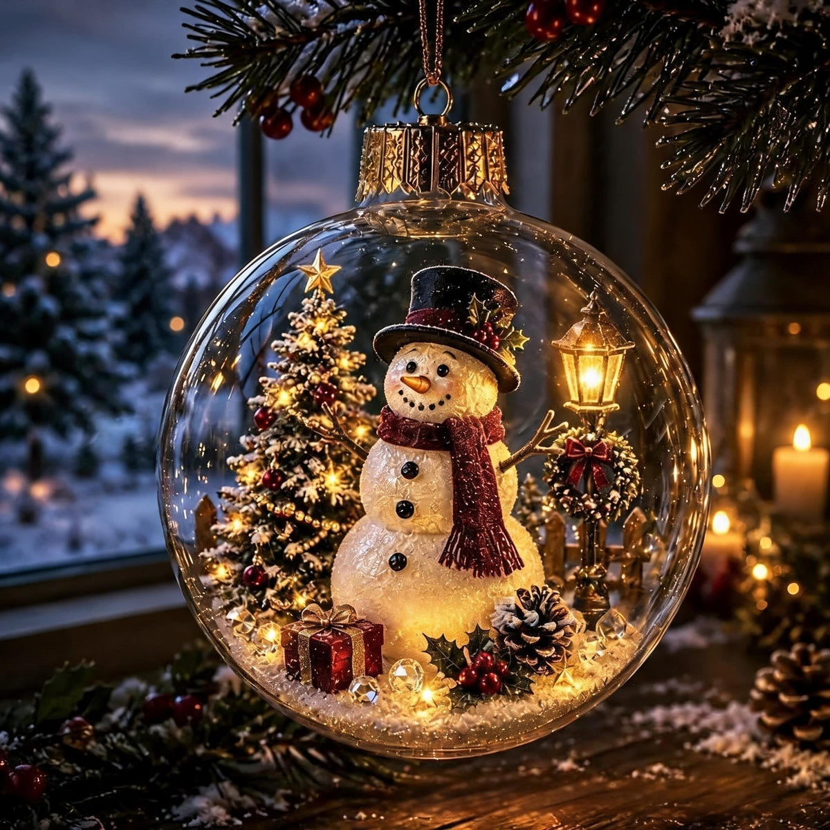 Light Up Glass Ball Christmas Ornament - Image 5