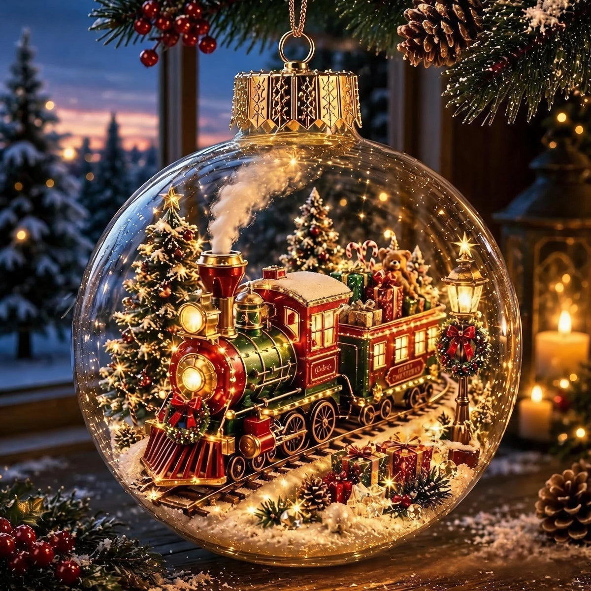 Light Up Glass Ball Christmas Ornament - Image 6