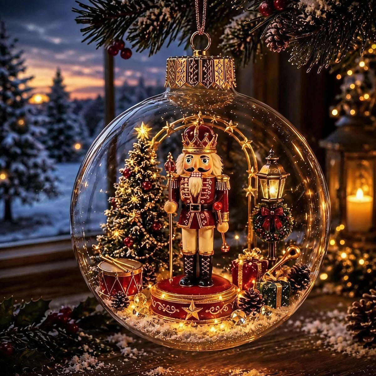 Light Up Glass Ball Christmas Ornament - Image 7