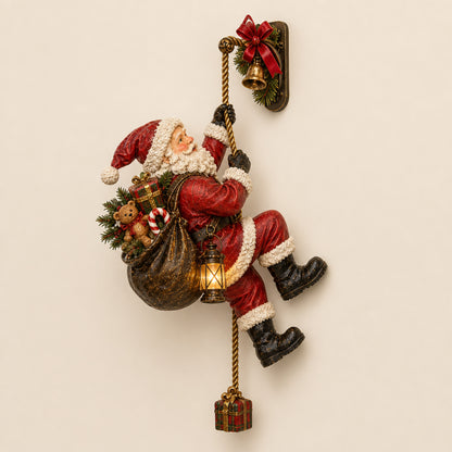 Lighted Christmas Wall Decoration With Climbing Santa And Lantern - Image 8