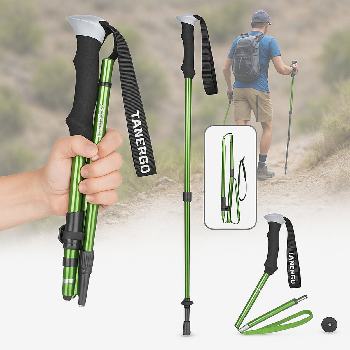 Lightweight Adjustable Hiking Poles With Quick-Lock For Trekking And Walking - Image 7