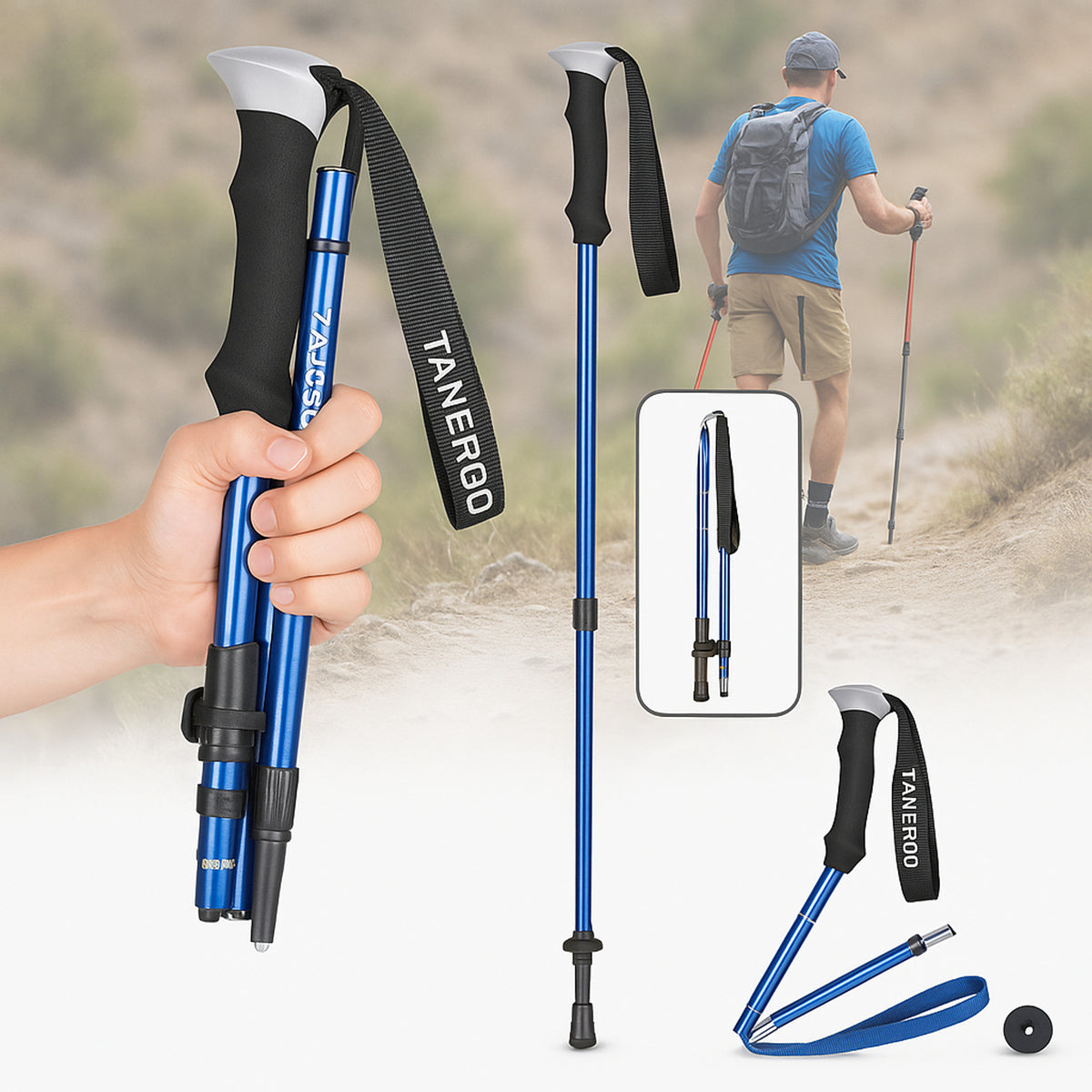 Lightweight Adjustable Hiking Poles With Quick-Lock For Trekking And Walking - Image 4