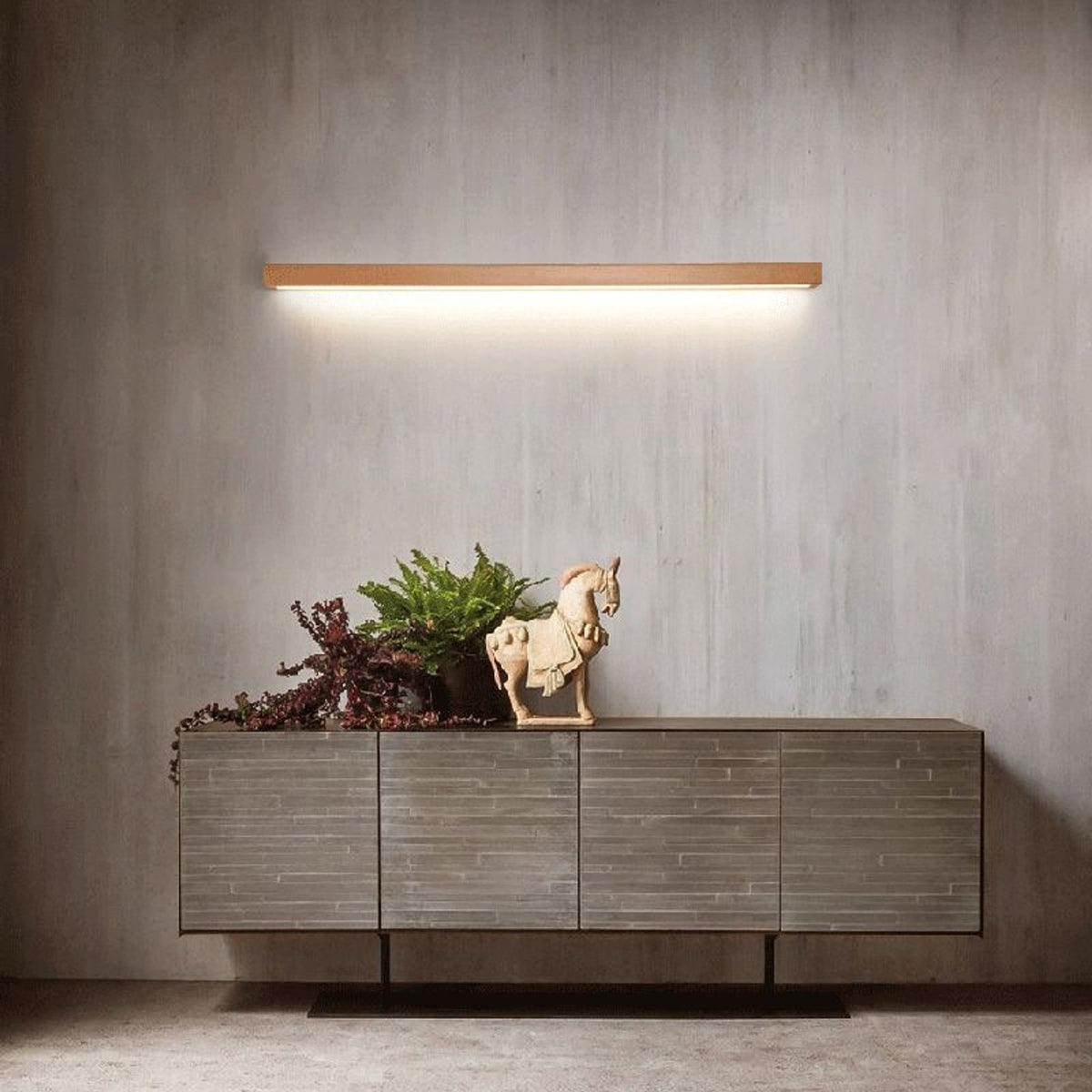 Linear LED Wall Sconce With Wooden Frame - Image 6