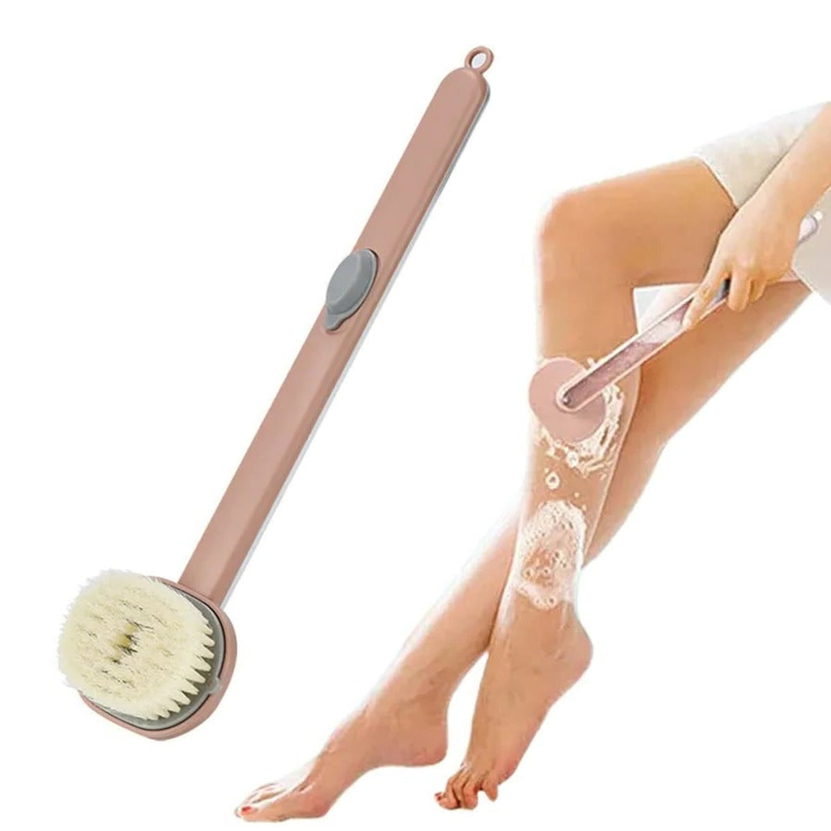 Long Handle Back Scrubber With Built-In Gel Dispenser For Shower - Image 1