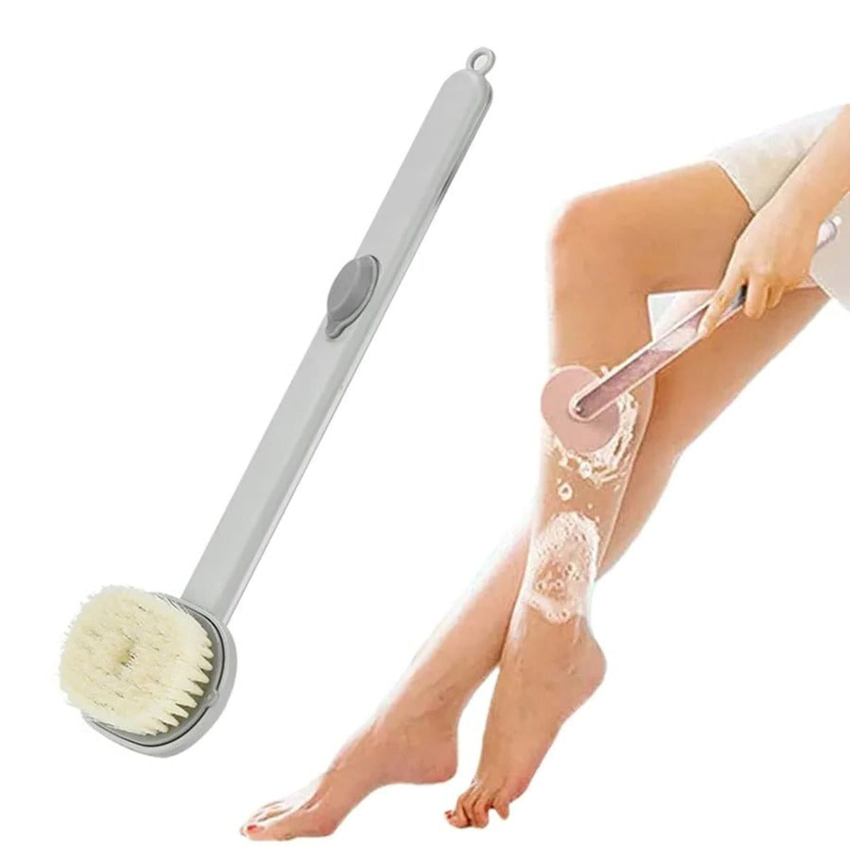 Long Handle Back Scrubber With Built-In Gel Dispenser For Shower - Image 3