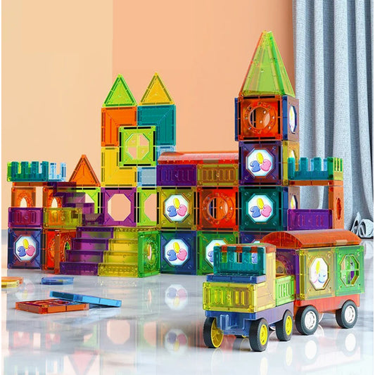 Magnetic Building Blocks 69-Piece Colourful Stem Construction Set For Kids - Image 4