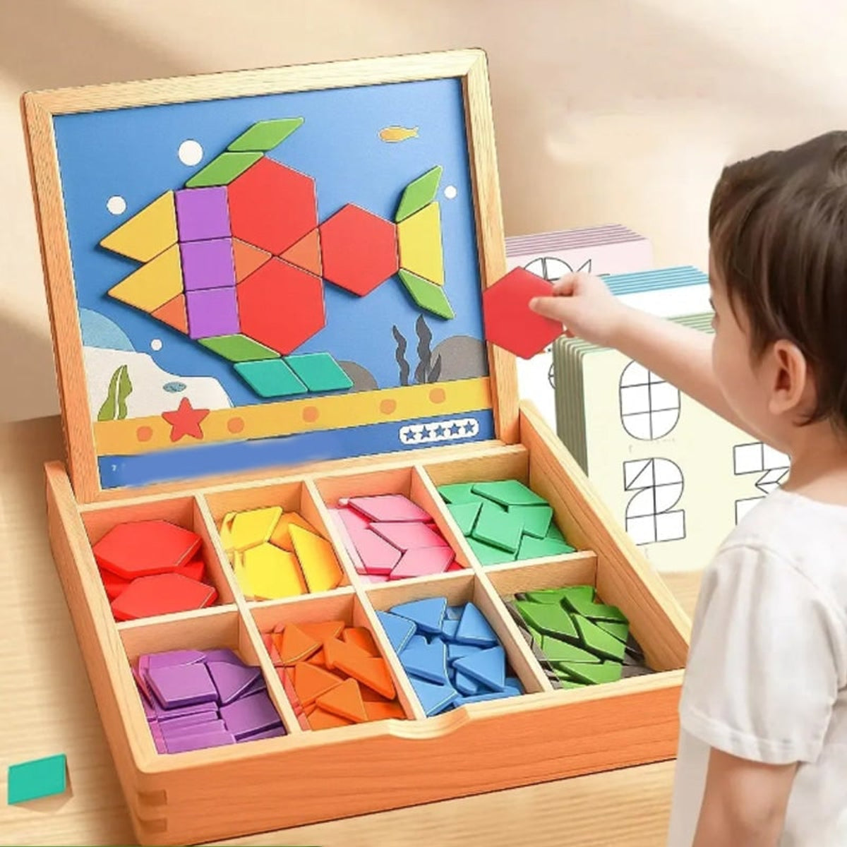 Magnetic Building Blocks For Kids -Piece Stem Toy With Wooden Pieces And Storage Box - Image 1