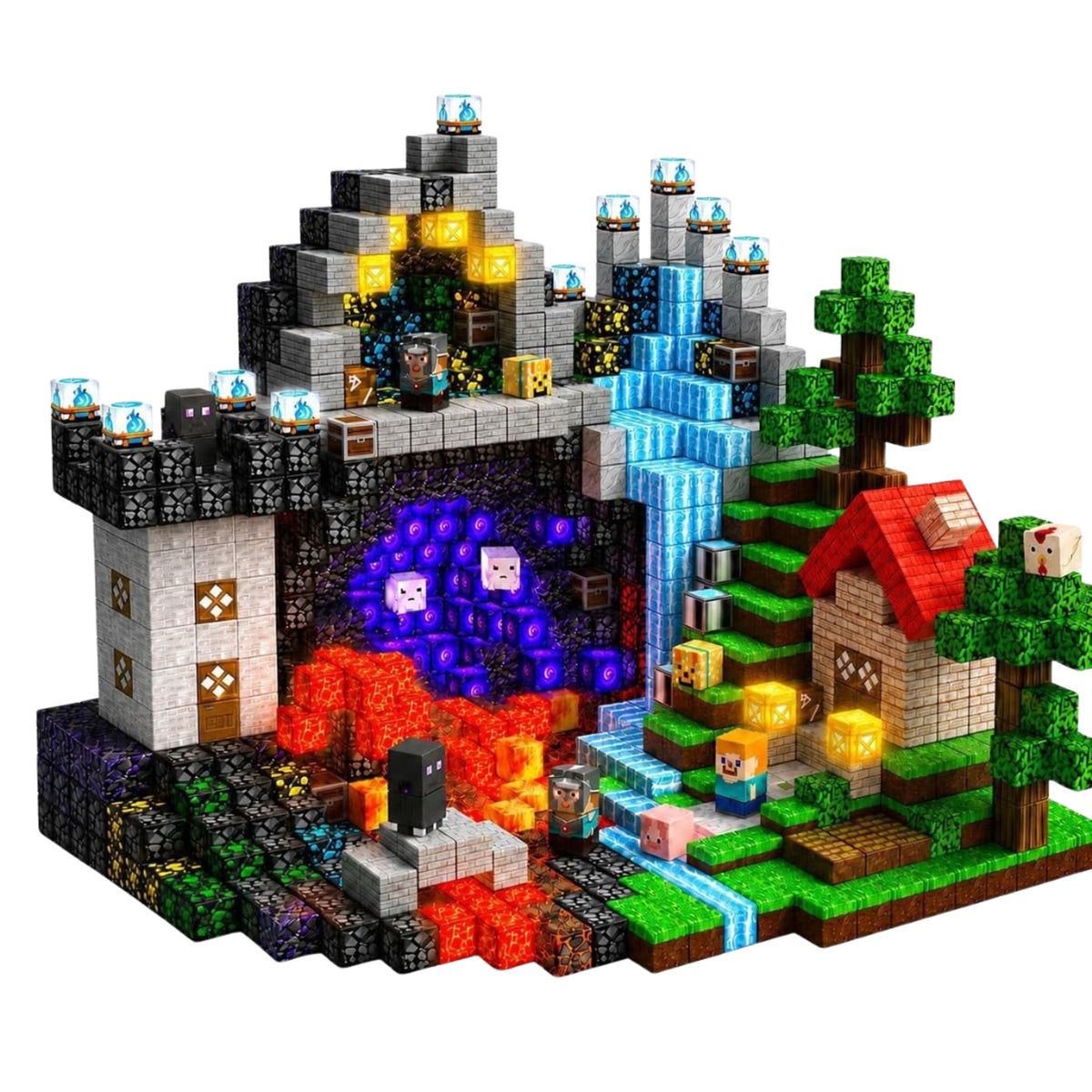 Magnetic Building Blocks Set With Light-Up Educational Design - Image 3