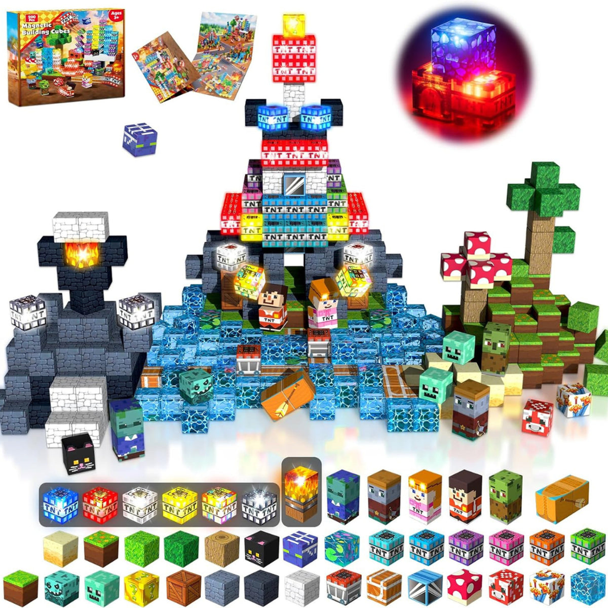 Magnetic Building Blocks Set With Light-Up Educational Design - Image 2