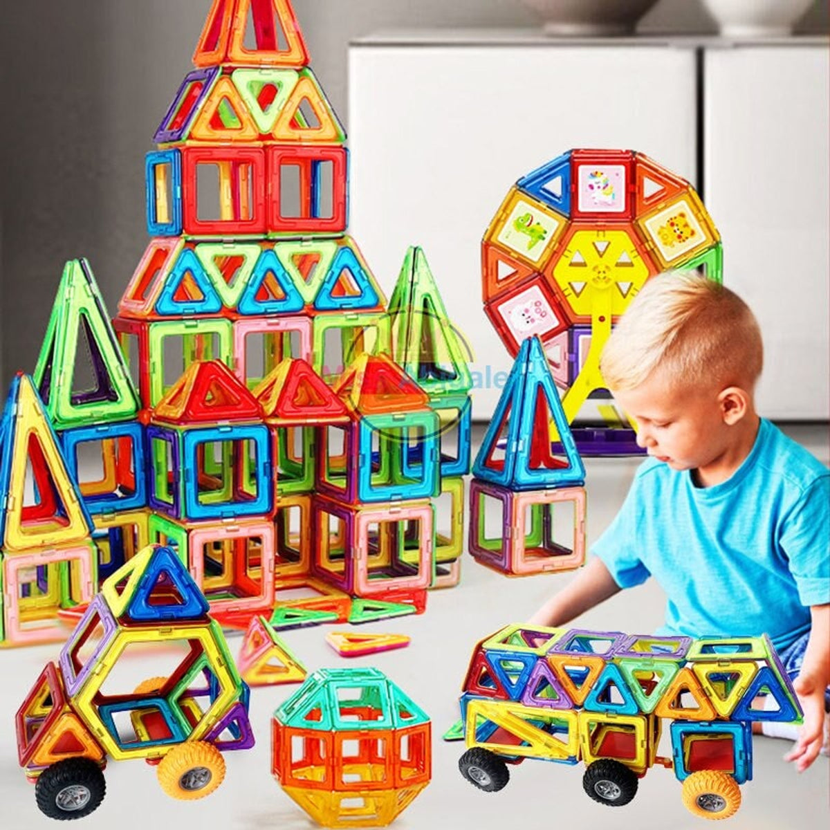 Magnetic Building Tiles Creative & Educational Toy For Children - Image 2