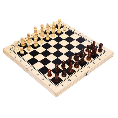 Magnetic Folding Chess Board With Solid Wood Pieces - Image 3