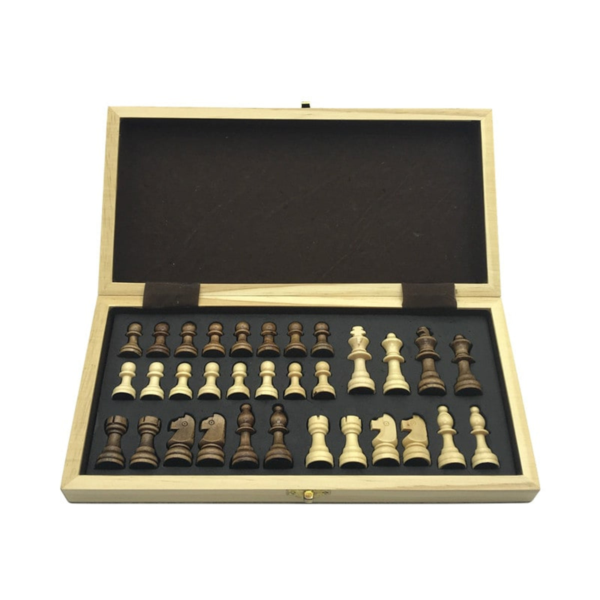 Magnetic Folding Chess Board With Solid Wood Pieces - Image 5