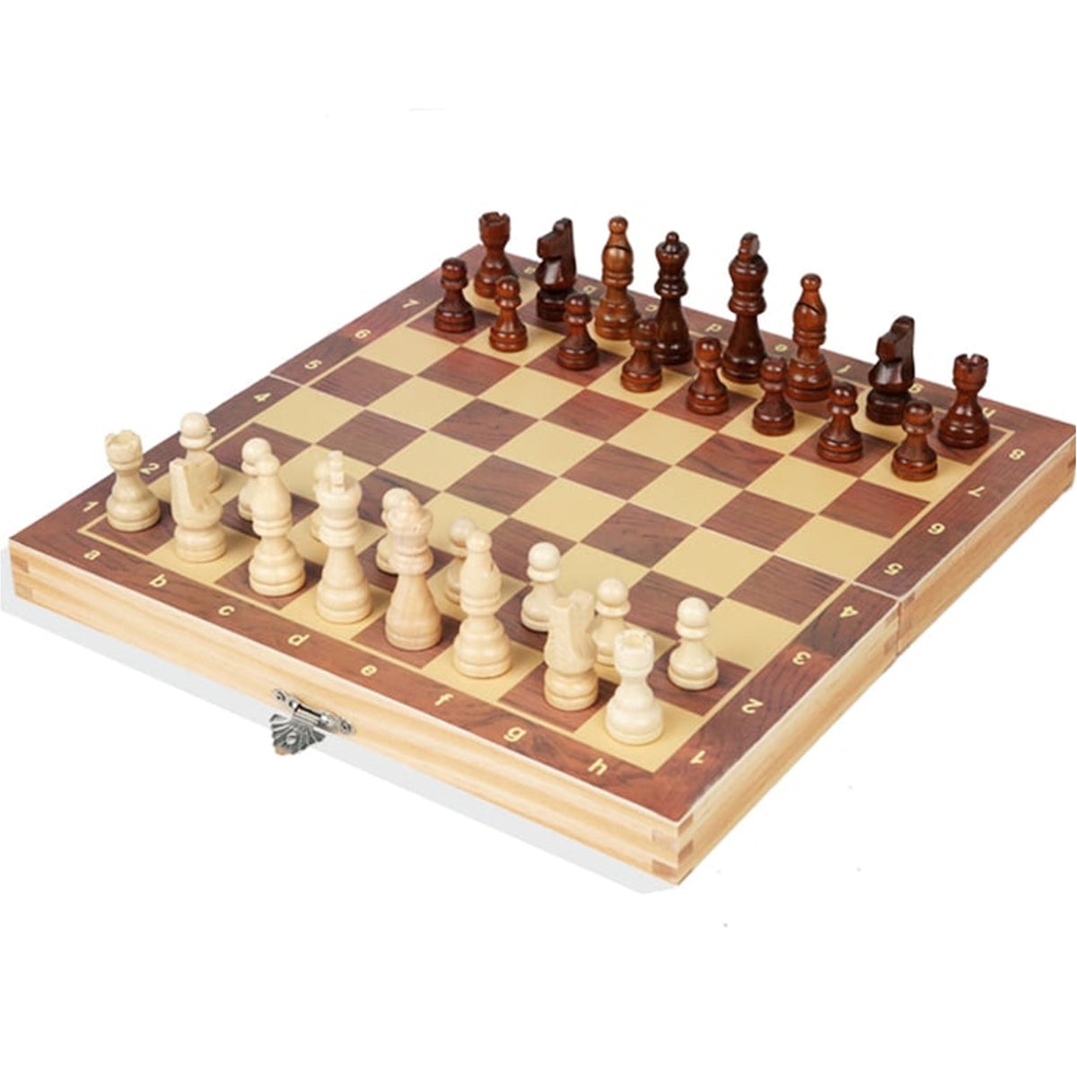 Magnetic Folding Chess Board With Solid Wood Pieces - Image 6