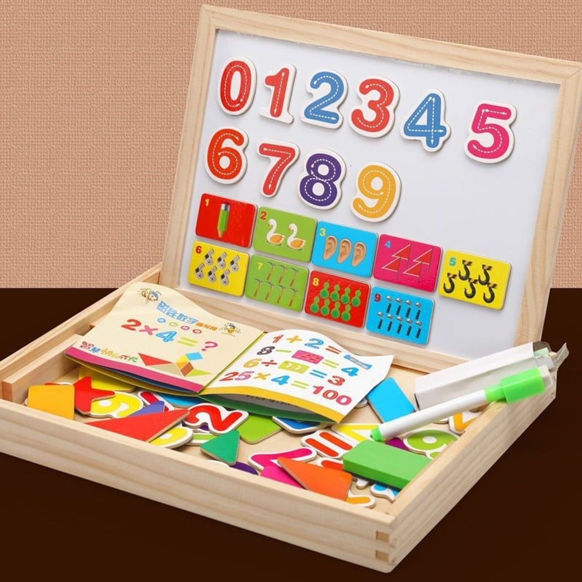 Magnetic Puzzle Board With Double-Sided Drawing Surface For Portable Play - Image 3