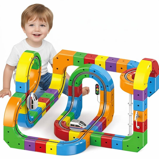 Magnetic Train Track Toy With 3D Snap-Together Track System For Kids - Image 1