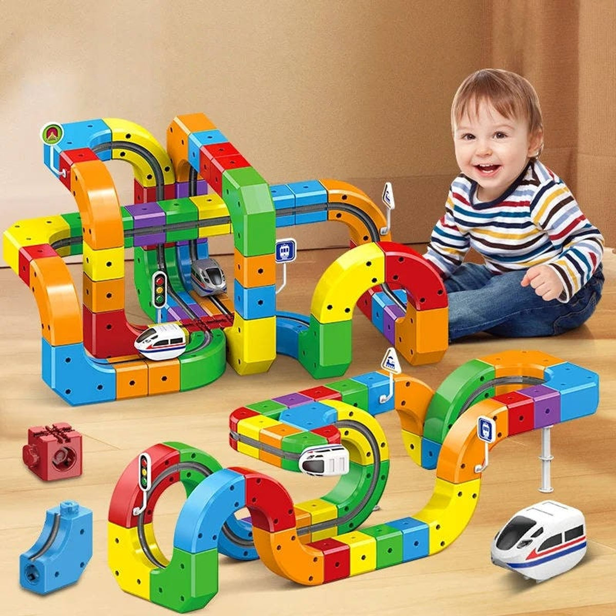Magnetic Train Track Toy With 3D Snap-Together Track System For Kids - Image 2