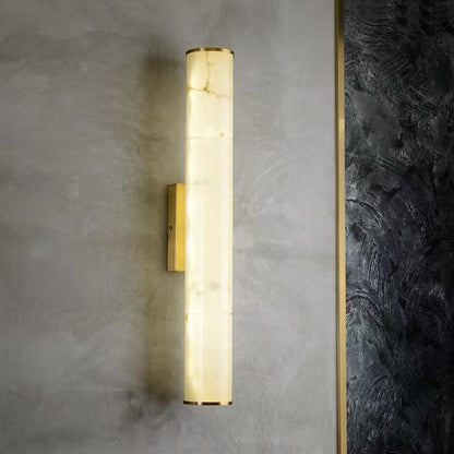Marble Wall Lamp With Cylindrical Shade - Image 1