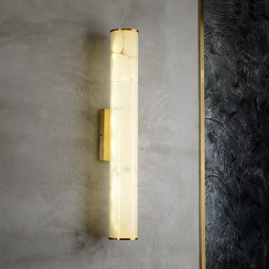 Marble Wall Lamp With Cylindrical Shade - Image 1