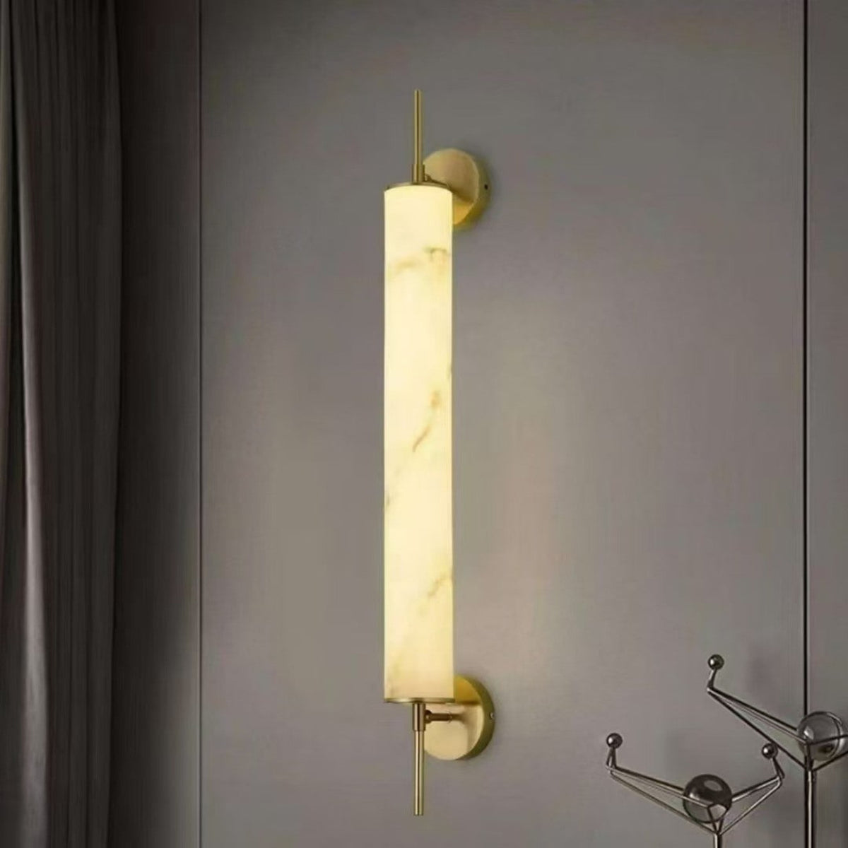 Marble Wall Lamp With Cylindrical Shade - Image 2