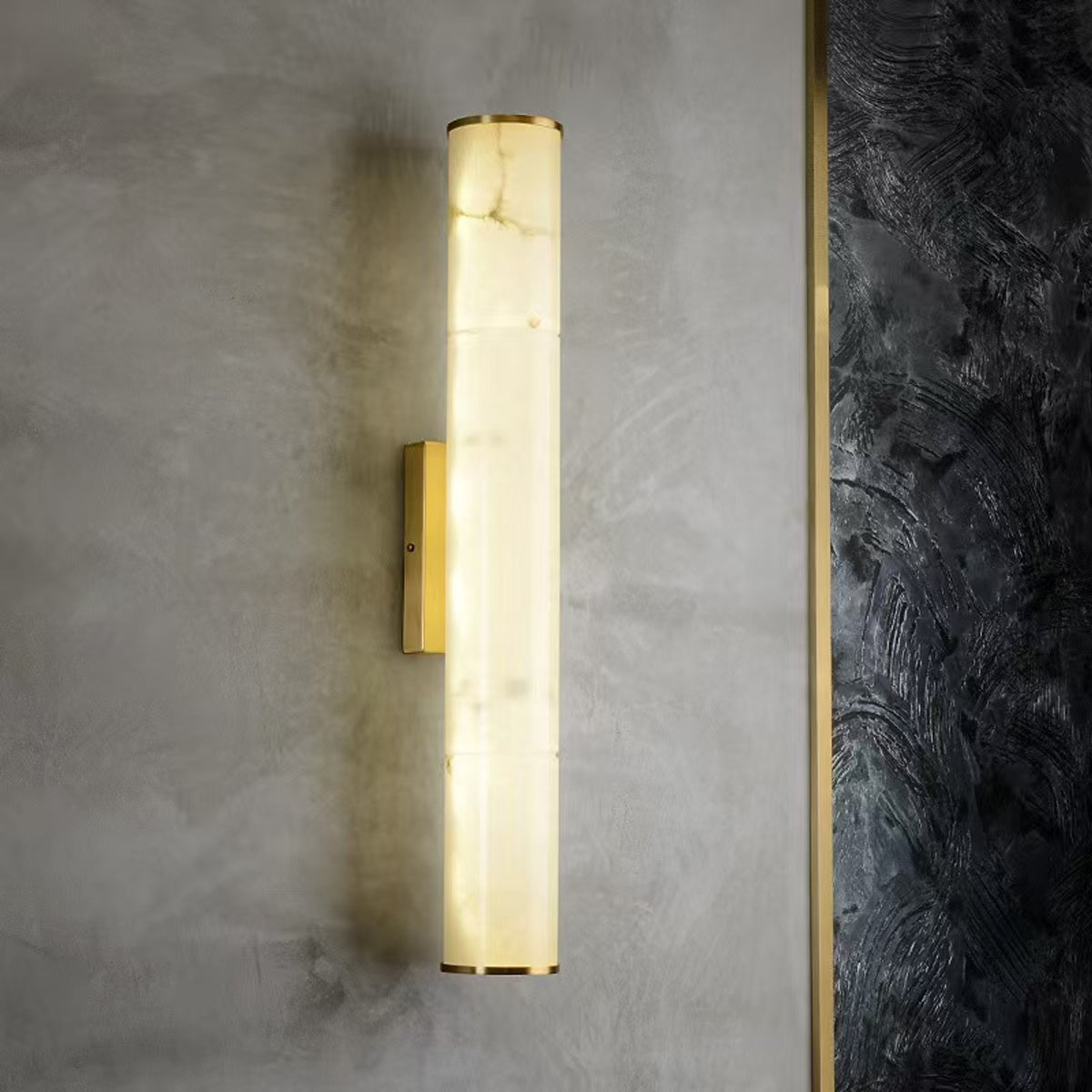 Marble Wall Lamp With Cylindrical Shade - Image 7