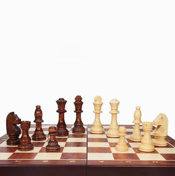 Masterfold Wooden Chess Set With Solid Wood Pieces And Folding Board - Image 8