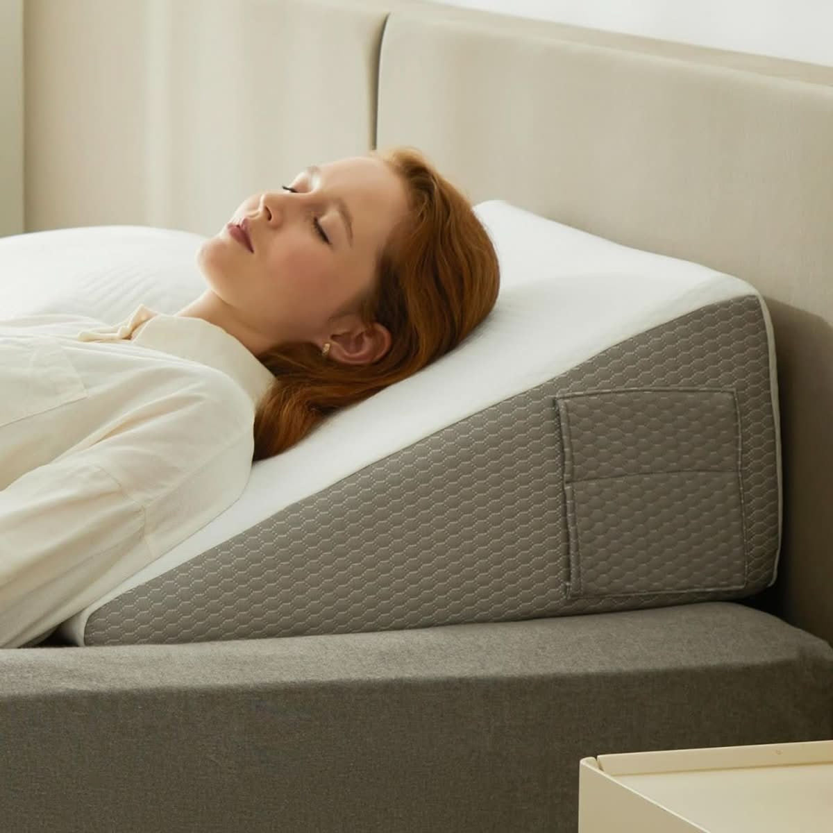 Memory Foam Wedge Pillow With Cooling Gel Cover - Image 1