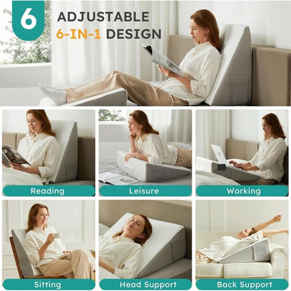Memory Foam Wedge Pillow With Cooling Gel Cover - Image 3
