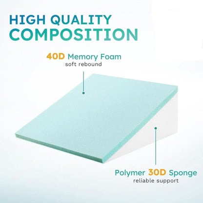 Memory Foam Wedge Pillow With Cooling Gel Cover - Image 4