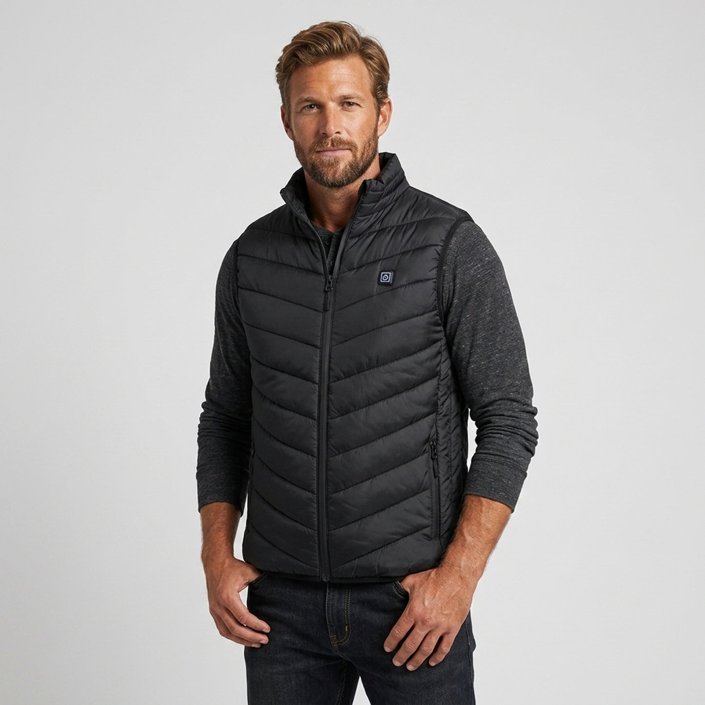 Men's Heated Vest For Men With USB Charging Stand Collar And Built-In Heating Zones - Image 2