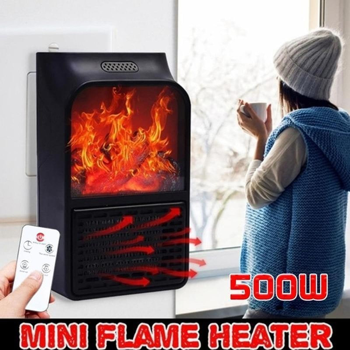 Mini Electric Fireplace Warmer For Instant Cosy Heat - Image 3
