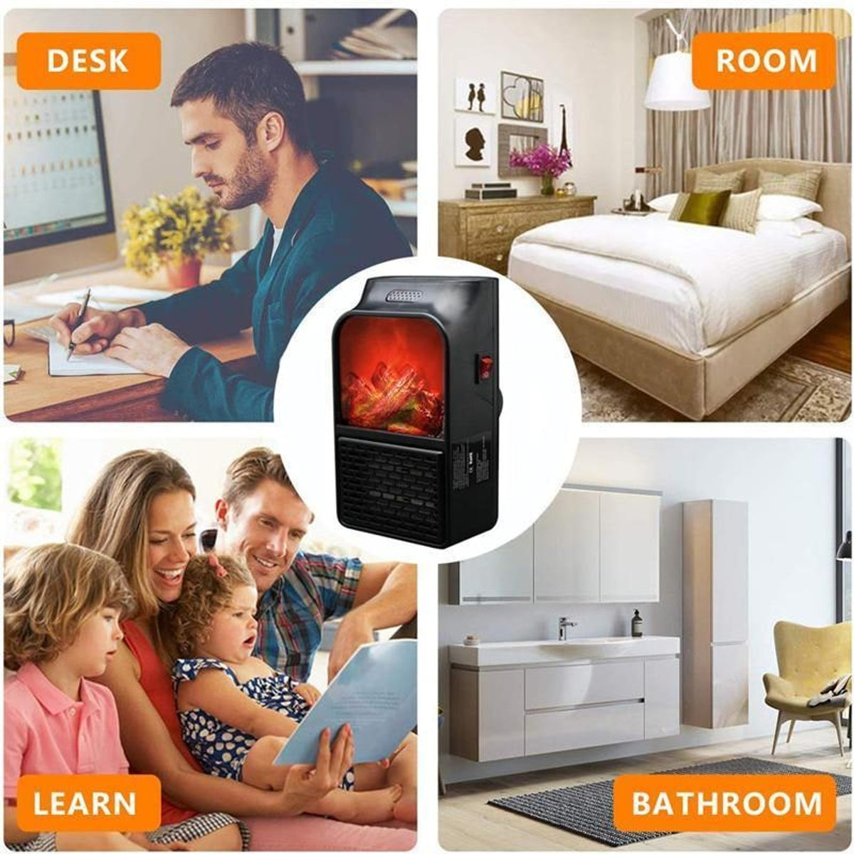 Mini Electric Fireplace Warmer For Instant Cosy Heat - Image 4