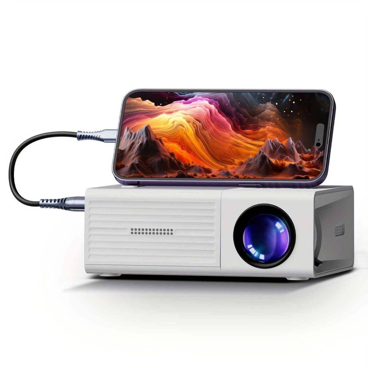 Mini Projector With Smartphone Connection For Home Cinema - Image 1
