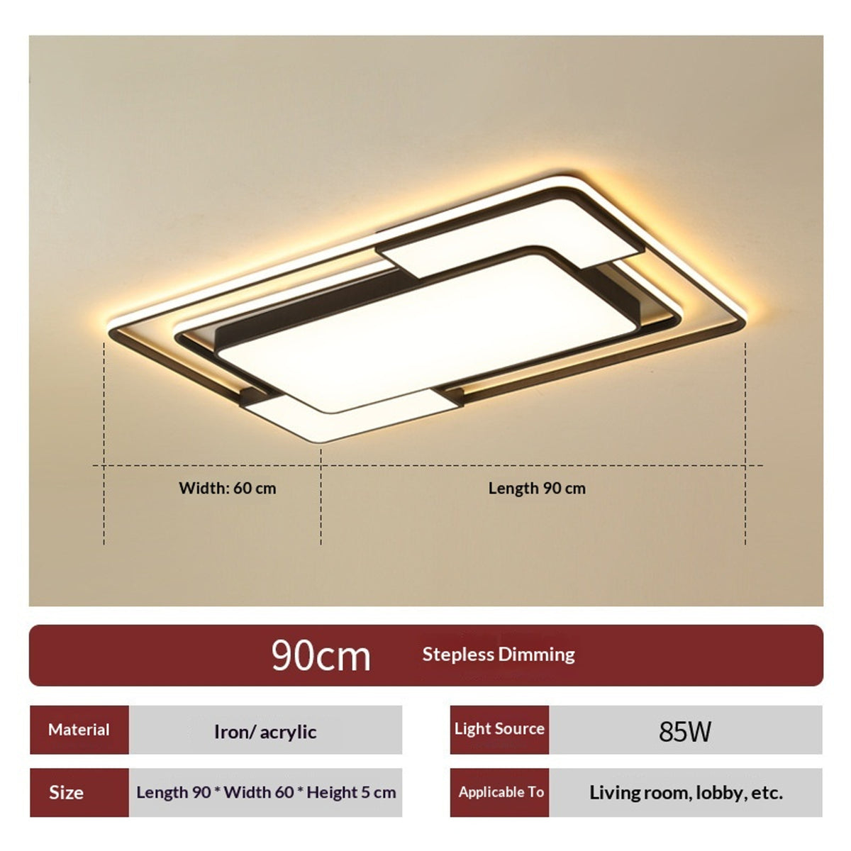 Modern Alloy Ceiling Light With Simple Living Room Design - Image 2