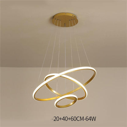 Modern Circular Ring Aluminum Alloy Chandelier Lamp - Image 2