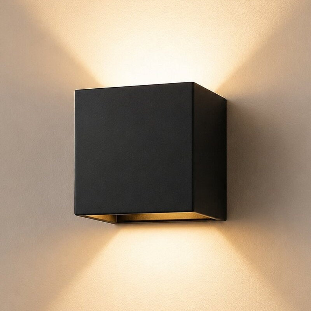 Modern Cuboid Outdoor Wall Light With Sensor - Image 1