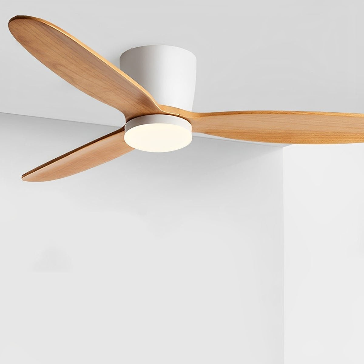 Modern Flush Mount Ceiling Fan Light With Reversible Speed - Image 1