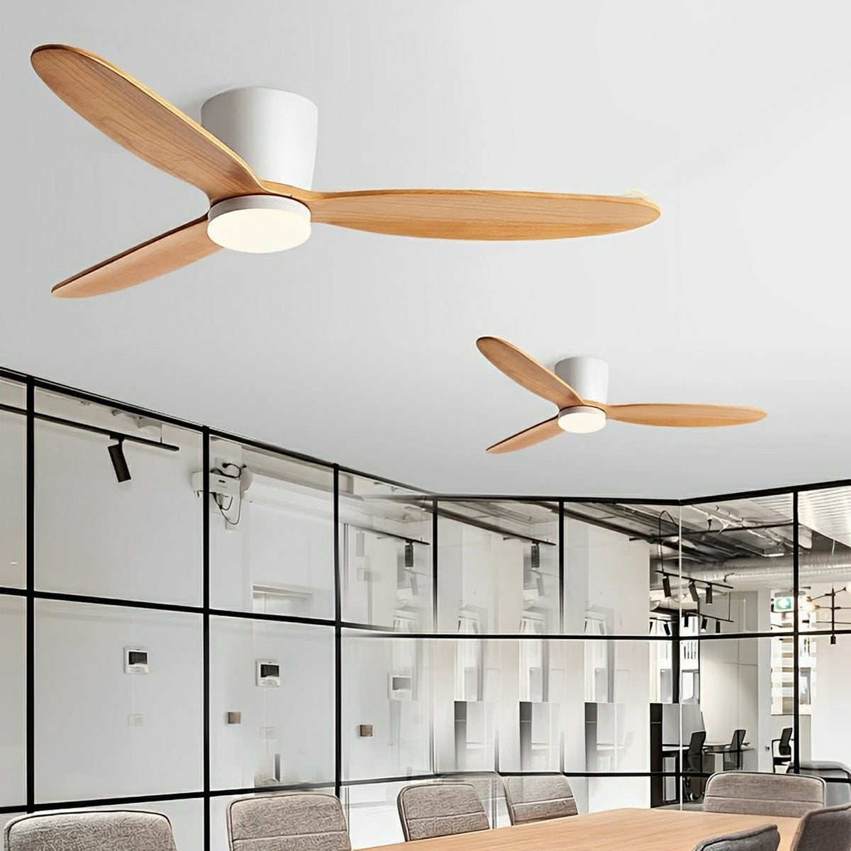 Modern Flush Mount Ceiling Fan Light With Reversible Speed - Image 2