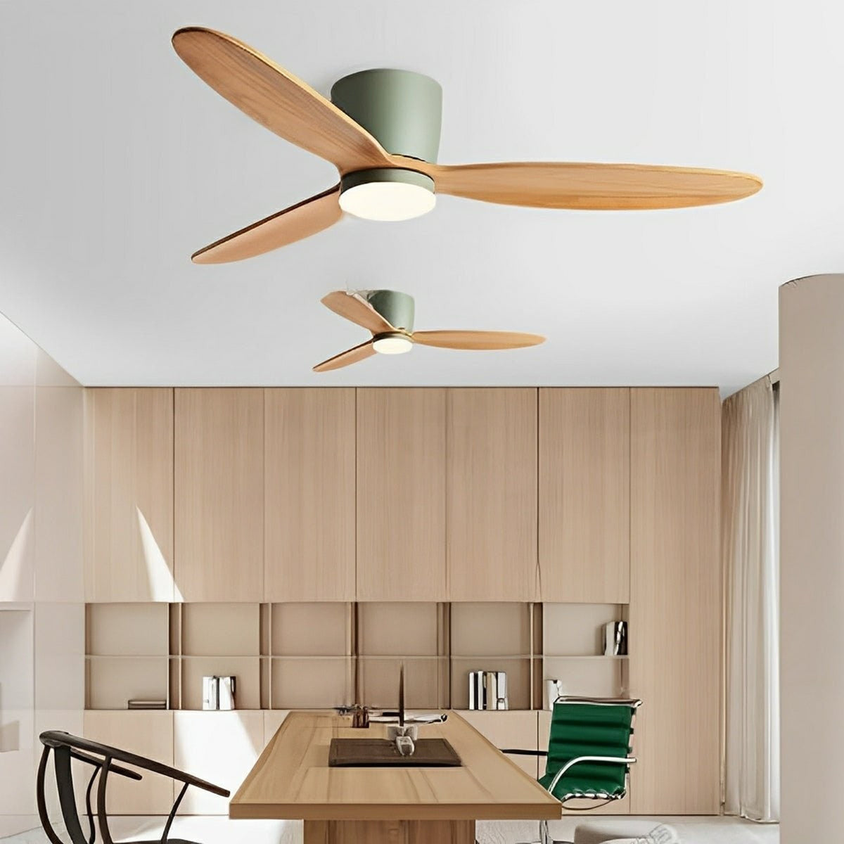 Modern Flush Mount Ceiling Fan Light With Reversible Speed - Image 3