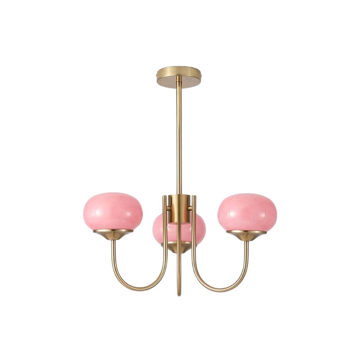 Modern Glass Chandelier With Mallow Globe Shades - Image 2