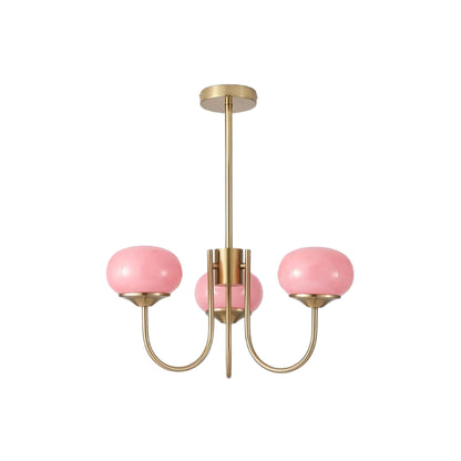 Modern Glass Chandelier With Mallow Globe Shades - Image 2