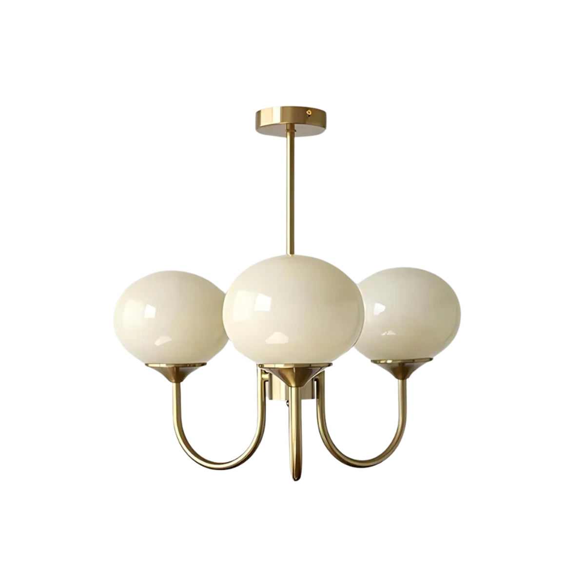 Modern Glass Chandelier With Mallow Globe Shades - Image 7