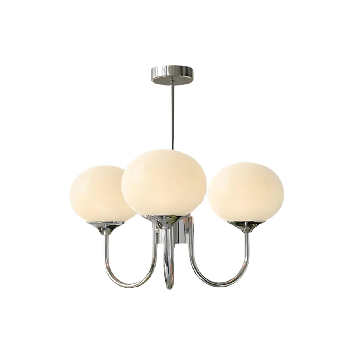 Modern Glass Chandelier With Mallow Globe Shades - Image 8