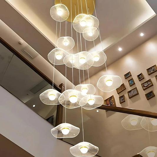 Modern Leaf Design LED Chandelier With Metal Wireframe - Image 1