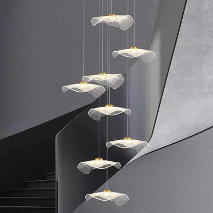 Modern Leaf Design LED Chandelier With Metal Wireframe - Image 3